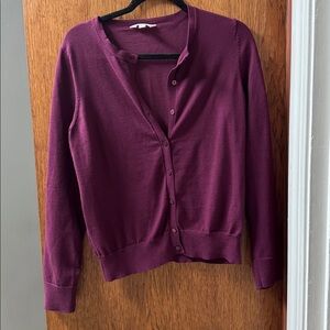 Time and Tru Deep Purple Cardigan